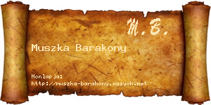 Muszka Barakony névjegykártya